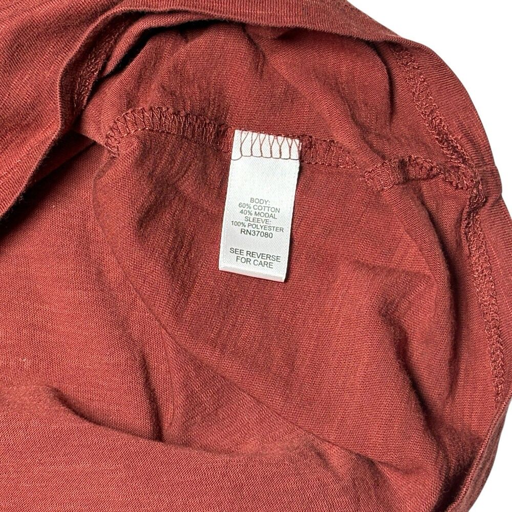 Cato Women’s Large Rust Ruffle Sleeve Pullover Top Short Sleeve Casual Blouse - Picture 6 of 8